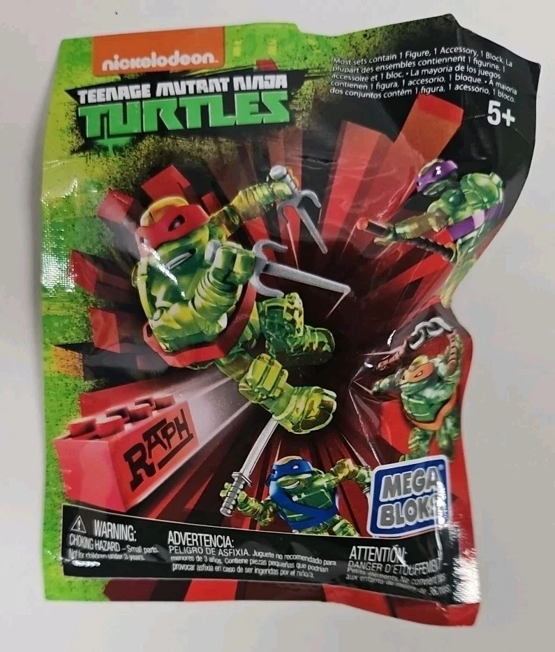 Set of all 4 Mega Bloks TMNT Translucent Green Minifigure Ninja Turtles - Image 4 of 4