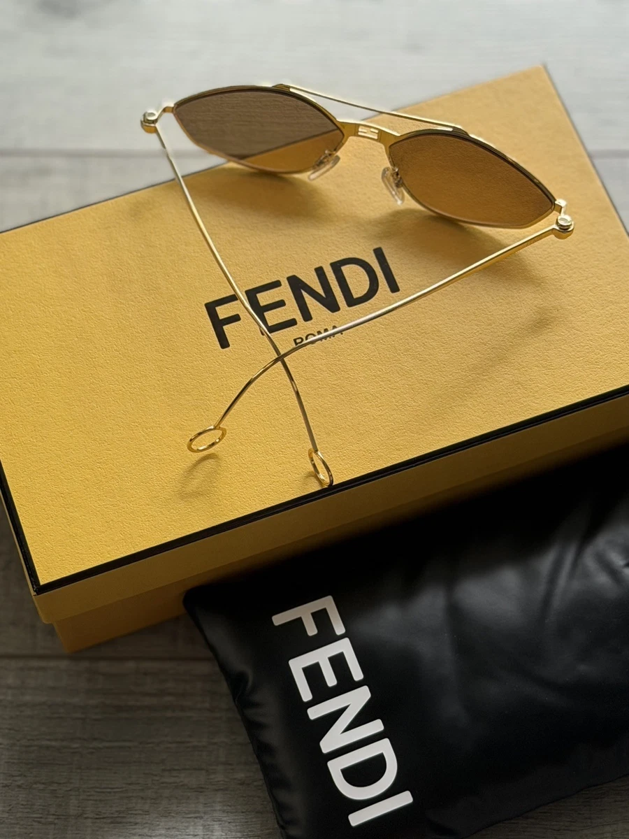 Fendi Gold Aviator Sunglasses for Women for sale | eBay
