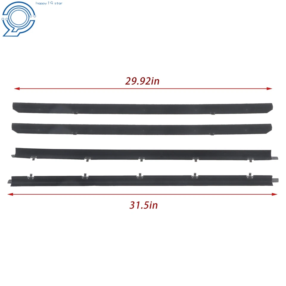 Juego de 4 piezas de sellos de fieltros de barrido de ventana para Chevy S10 1982-1993 Foto 2 de 4