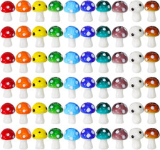 100Pcs Mushroom Glass Beads Charms Lampwork Beads Cute Beads for Jewelry Craft N