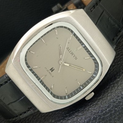 VINTAGE ALLWYN 6300A HANDAUFZUG INDIEN HERREN ORIGINAL ZIFFERBLATT UHR a708190-2