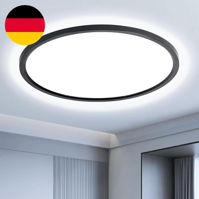 EASY EAGLE LED Deckenleuchte 50CM, Rund Deckenlampe 6500K 52W, Schwarz Modern Ba