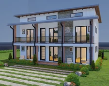 Custom modern apartment house plan 6 bedroom & 4 Bathroom with CAD
