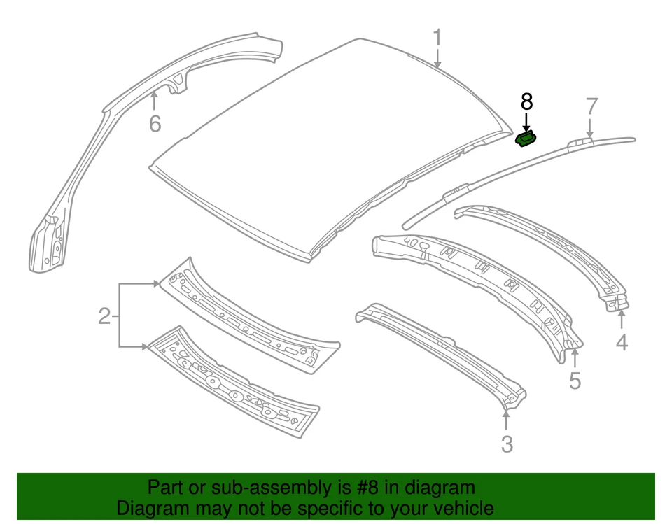 Clip de moldura de techo genuino BMW 51-13-8-208-503 Foto 2 de 2
