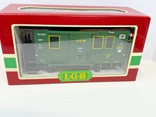 LGB 3019 Green Postal Car G scale w/Metal Wheels/Lights-Boxed/Excellent Cond.