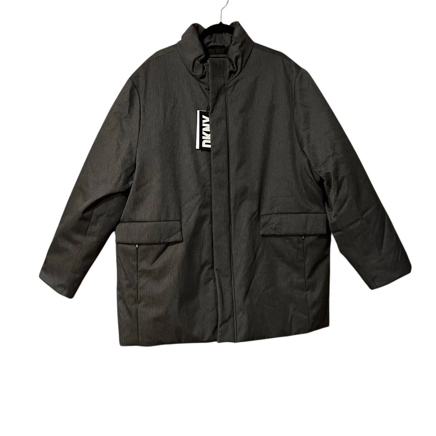DKNY Mens Size XXL Gray Padded Straight Traveler Coat New NWT