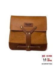 Full Grain Leather Messenger Bag Handmade Vintage Unisex Cross Body Vintage Tan