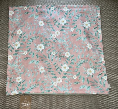 Evans Lichfield Floral Square Pillow Cover 50 Cm X 50cm Velour Back  NWT
