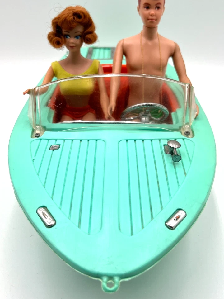 Vintage 1962 Midge & 1963 Ken Dolls + 1964 Barbie Ski Boat – Tagged Outfit Japan - Image 2 of 4