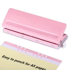 Adjustable 6 Hole Punch: Metal Six Hole Puncher for Planners and 6-Ring Binde...
