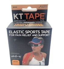 KT TAPE ELASTIC SPORTS TAPE 20 PRECUT STRIPS 10 INCHES NEW