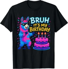 Bruh Its My Birthday Llama Family Party Bday Design Unisex T-Shirt