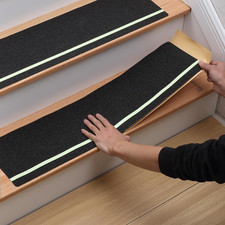 12-Pack Non-Slip Outdoor Stair Treads with Glow - anti Slip 8" X 30" Grip Tape A