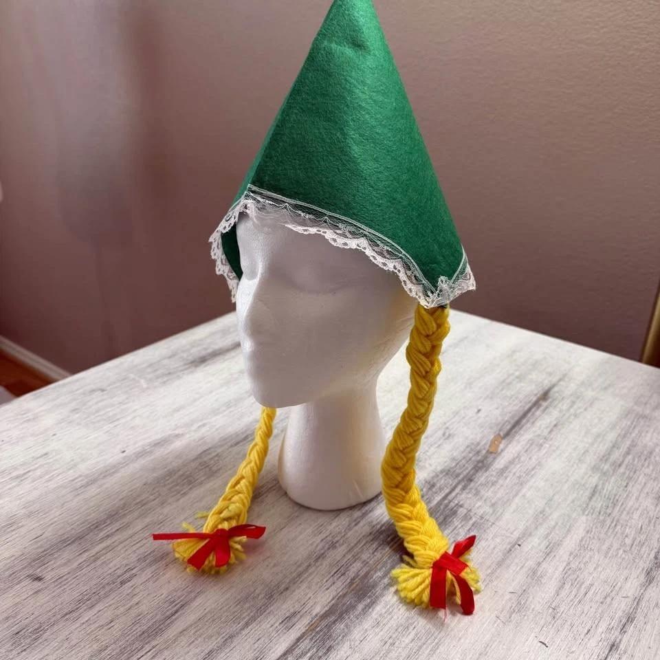 Oktoberfest Ladies Green Hat With Yellow Braids Costume Accessories All 1 Piece - Image 2 of 2