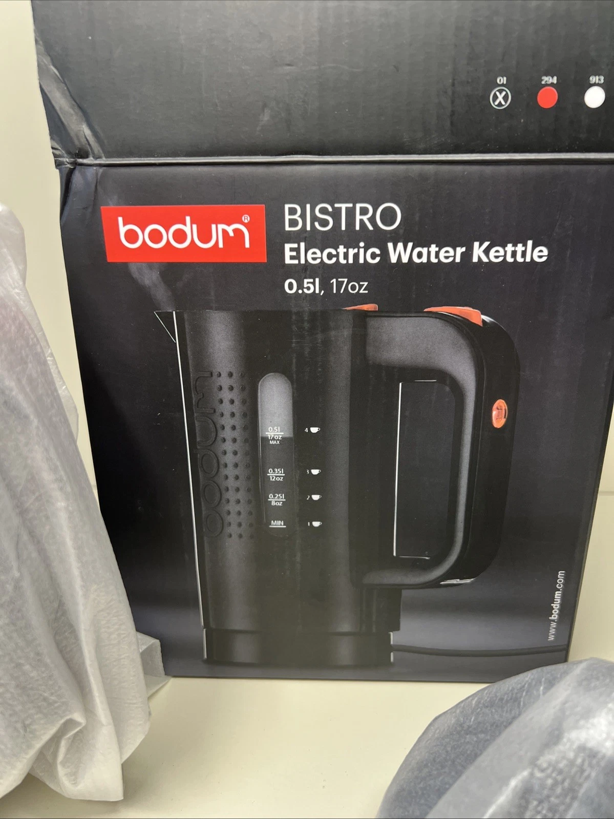 Bodum Bistro Electric Water Kettle Plastic 17 Ounce 0.5 Liter Black 11451