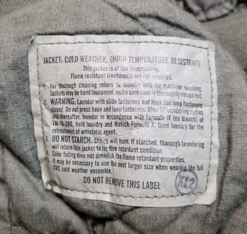 USGI Military OD Green High Temperature Cold Weather Jacket XL-Long - MINT - Picture 5 of 5