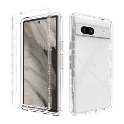 For Google Pixel 7a Non-Yellowing Gradient Clear Back Cover Shockproof Case