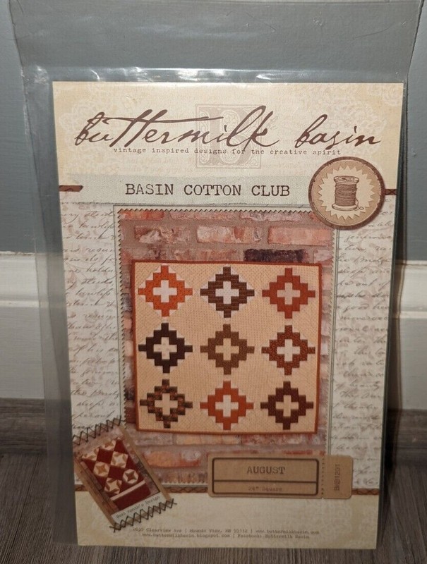 Buttermilk Basin BMB1201 Basin Cotton Club August 24" square BOM quilt pattern