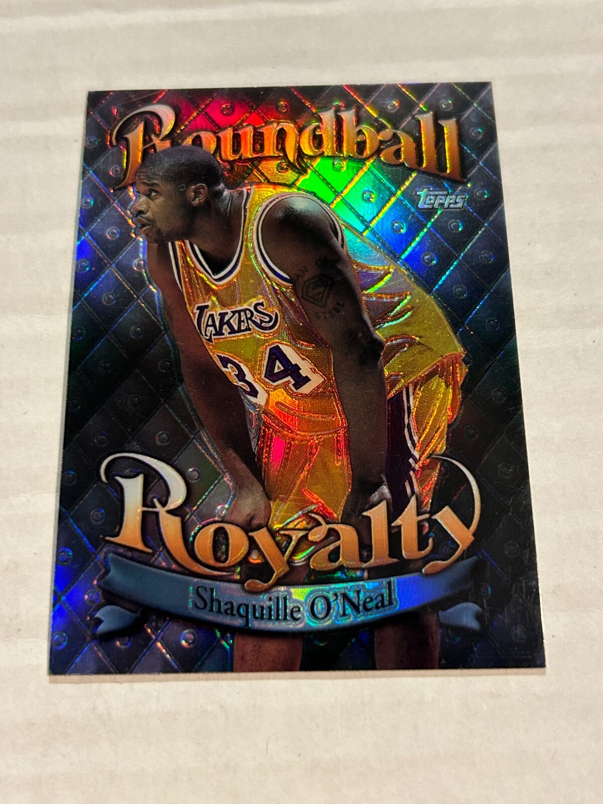 1998-99 TOPPS CHROME SHAQUILLE O'NEAL ROUNDBALL ROYALTY #R9 REFRACTOR LAKERS G1