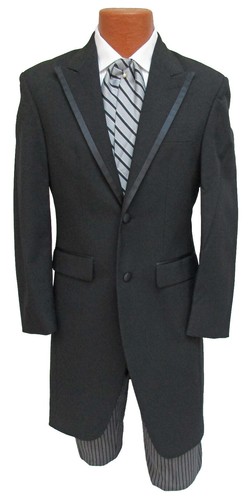 41L Black Wool Frock Coat Long Western 