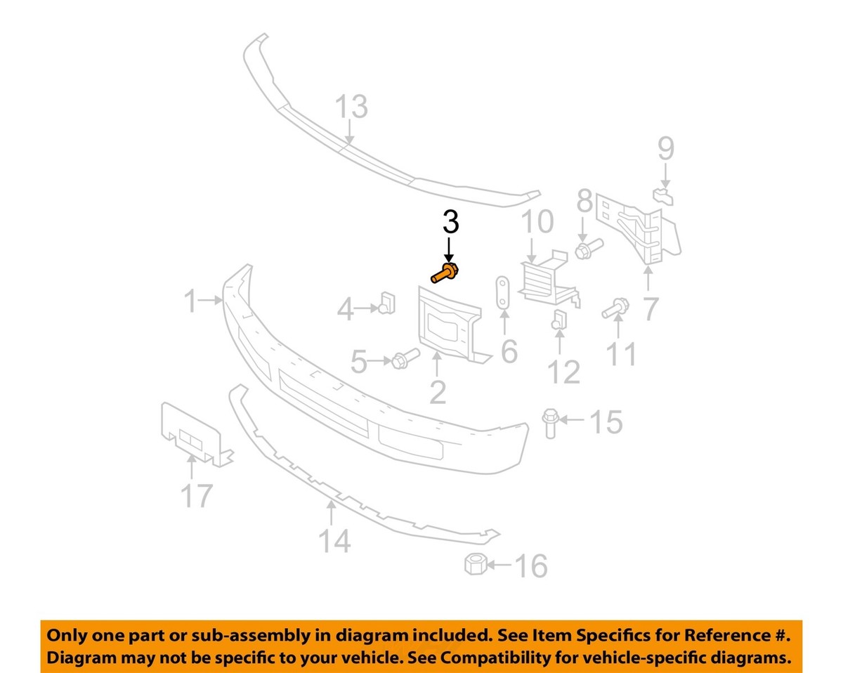 FORD OEM Front Bumper-Bracket Bolt W505444S439 | eBay