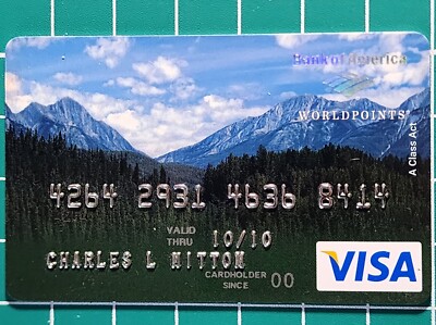 Bank of America World Points Visa credit card exp 2010  our cb1102