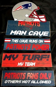 Nfl New England Patriots Man Cave Wood Sign Ebay