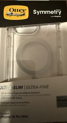 Otterbox Symmetry Series Case For iPhone 15 Pro Max Clear w/Magsafe 