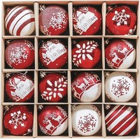 Valery Madelyn Weihnachtskugeln 16 StüCke 8CM Christbaumkugeln Rot