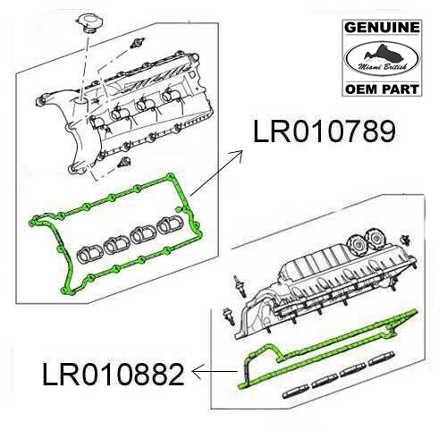 LAND ROVER VALVE COVER ROCKER GASKET SET V8 5.0L LH RH RR SPORT LR3