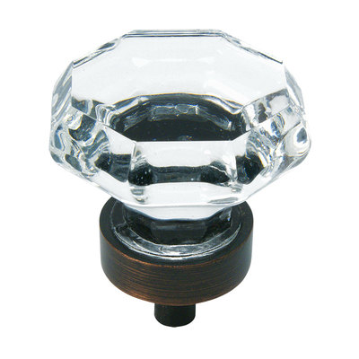 Cosmas 5268ORB-C Oil Rubbed Bronze & Clear Glass Cabinet Knob