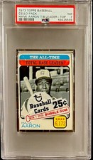 (POP 2) 1973 Topps Baseball Unopened Cello Pack Sealed w Hank Aaron Top PSA 7