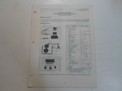 #ad 1991 Kawasaki Portable Generator GE4000 GE4500 Assembly amp; Preparation Manual 91 $12.95