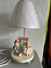 Vintage "Jack and Jill Went Up the Hill" Wooden Children's Table Lamp Nursery