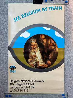 1981 Belgische Nationaleisenbahnen Reise Tourismus Plakat ''Siehe Belgien mit dem Zug'' [3]