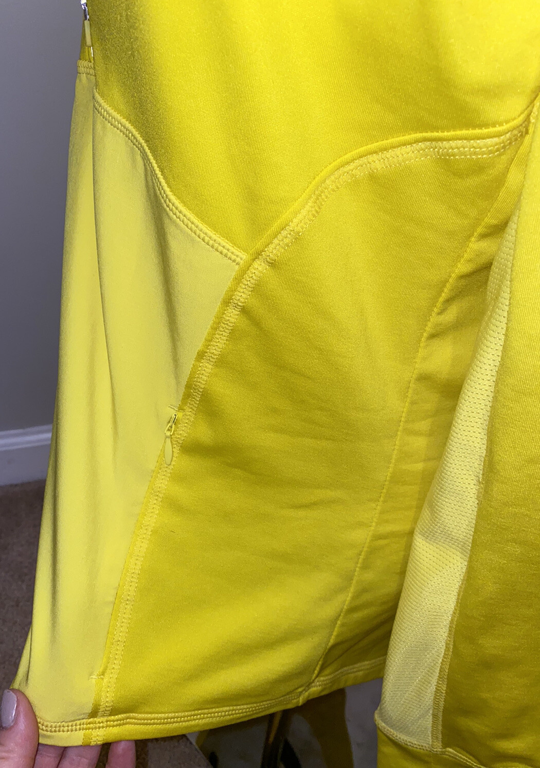 Athleta Medium Yellow Half Zip Pullover, Long Sle… - image 3