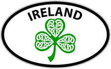 Ireland Irish Shamrock Celtic Dublin Oval Car Bumper Window Sticker Decal 6"X4"