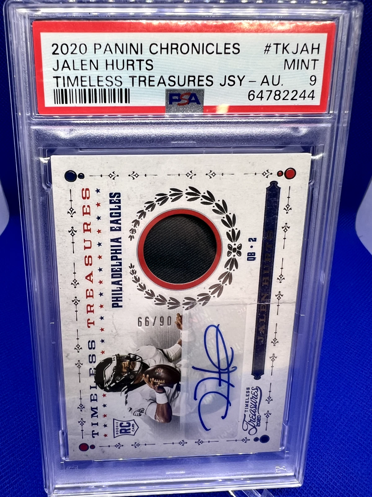 Jalen Hurts Panini Chronicles Timeless Treasures Jersey #TKJAH Autograph