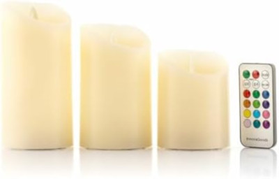 Retoo Candele LED RGB Senza Fiamma - Set da 3 Con Telecomando, a Batteria, Cambi