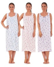 Image of Women Nightwear Rose Heart Print 100% Cotton Sleeveless Long Nightdress M to 3XL