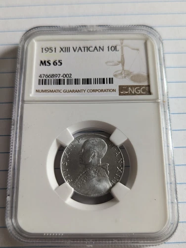 Vatican 5 Lire 1951 XIII NGC MS 65