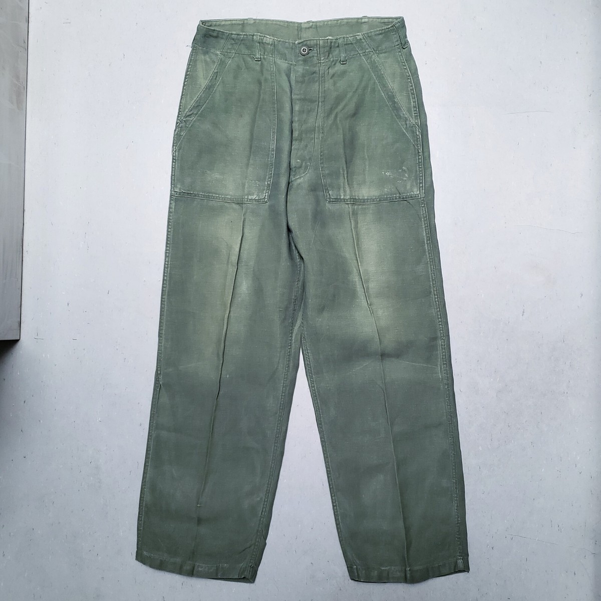 Vtg 60s VIETNAM US ARMY Sateen OG-107 Field Trousers Pants