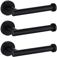 3-Pack Toilet Paper Holder Matte Black, stainless Steel Roll Holder Wall Mount