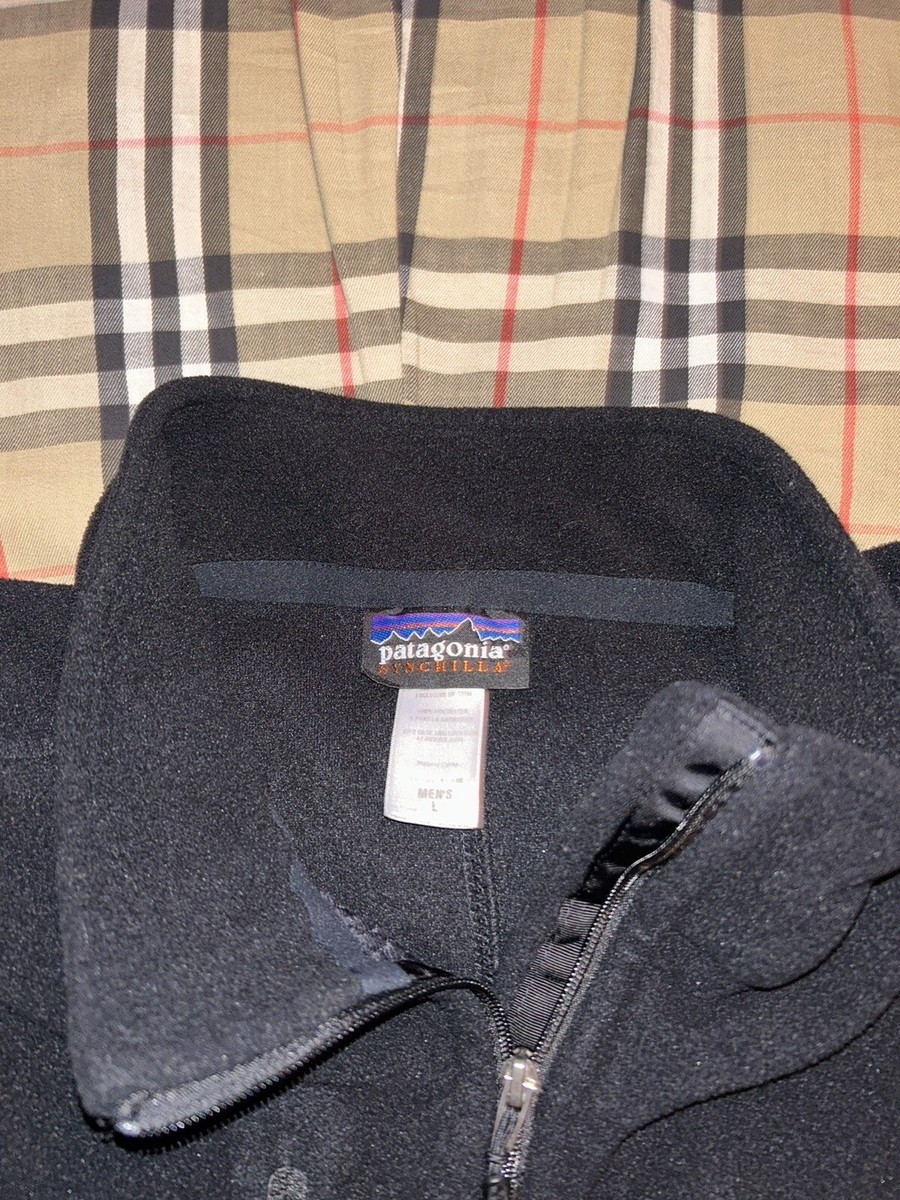 Patagonia Synchilla Fleece Jacket Mens Size Large Black Full