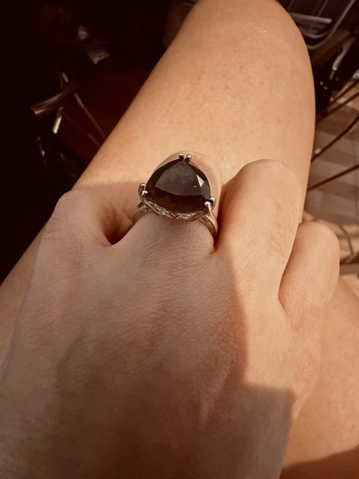 Unique Antique Smokey Quartz Ring Sterling Silver Market Unisex  - Image 2 of 4