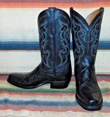 Mens Rujo The Bradley  Black American Alligator Cowboy Boots 9.5 D NEW in Box