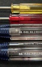 Vintage USA Work-Tested Guaranteed WTG Screwdriver Lot Phillips & Slotted Clear