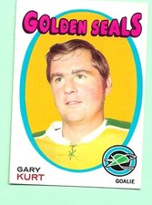 (1) GARY KURT 1971-72 O-PEE-CHEE # 181 SEALS GOALIE ROOKIE EX-MT  CARD (M4936). rookie card picture
