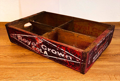 Royal Crown Cola Vintage Holzkiste Getränkekiste, original USA, Diamant Aufdruck