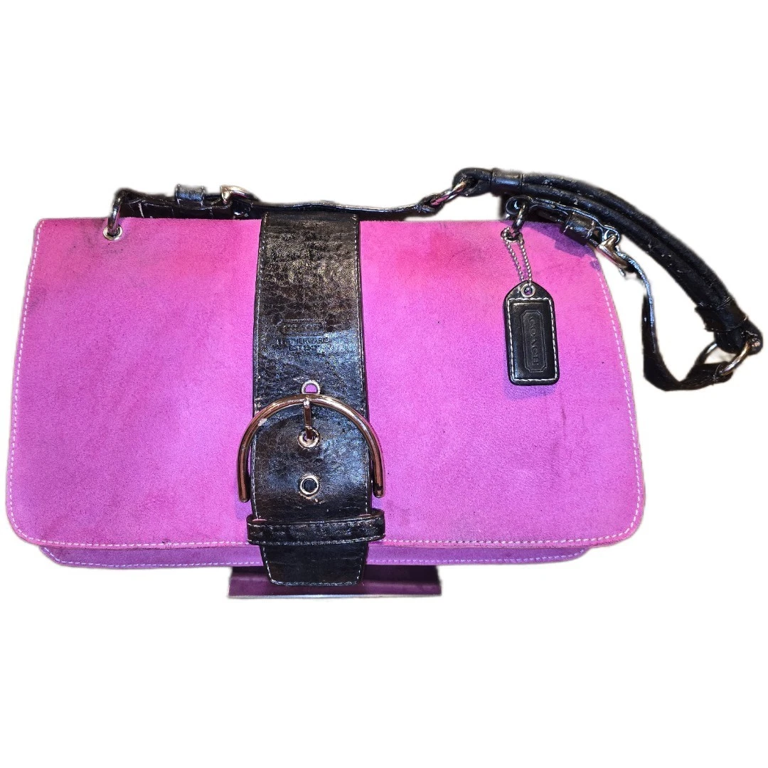 Coach Women's Suede Exterior Purple Bags & Handbags for Women for